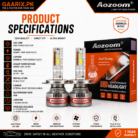 AOZOOM 2800W H4 LED Headlight Kit – Smart CANBUS 6000K