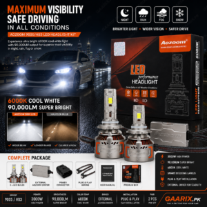aozoom-9005-hb3-led-headlight-kit-3000w-90000lm-6000k AOZOOM 9005 HB3 LED Headlight Kit 3000W 90000LM 6000K Cool White