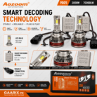 AOZOOM 9005 Smart Decoding LED Headlight Kit 2800W 70000LM with external decoder modules