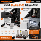 AOZOOM 9005 Smart Decoding LED Headlight Kit 2800W 70000LM with external decoder modules