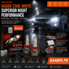 AOZOOM H11 LED Headlight Kit 2800W 70000LM 6000K Cool White Smart Decoding CANBUS