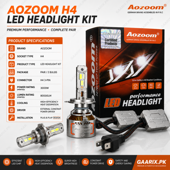 aozoom-h4-led-headlight-kit-3000w-80000lm-specifications AOZOOM H4 LED Headlight Kit 3000W 80000LM – 3-Pin Plug & Play