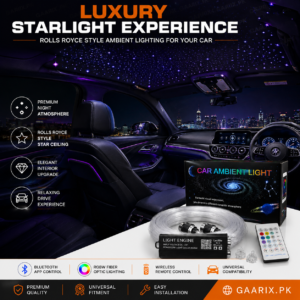 Car Star Ceiling Light RGBW Fiber Optic Ambient Lighting Kit with Bluetooth App Control and Remote for Universal 12V Cars