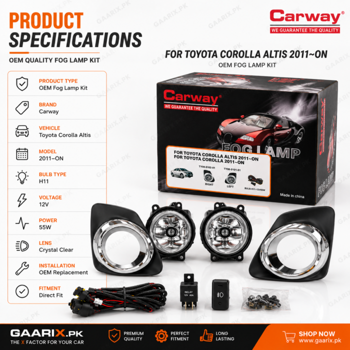 carway-toyota-corolla-altis-2011-on-oem-fog-lamp-kit Carway Toyota Corolla Altis 2011-On OEM Fog Lamp Kit with Chrome Bezels H11 12V 55W