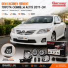 Carway Toyota Corolla Altis 2011-On OEM Fog Lamp Kit with Chrome Bezels H11 12V 55W