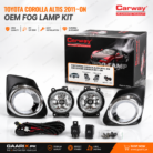 Carway Toyota Corolla Altis 2011-On OEM Fog Lamp Kit with Chrome Bezels H11 12V 55W