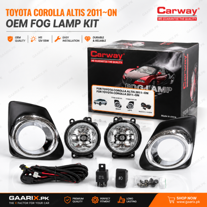 carway-toyota-corolla-altis-2011-on-oem-fog-lamp-kit-main Carway Toyota Corolla Altis 2011-On OEM Fog Lamp Kit with Chrome Bezels H11 12V 55W