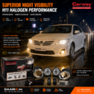 Carway Toyota Corolla Altis 2011-On OEM Fog Lamp Kit with Chrome Bezels H11 12V 55W