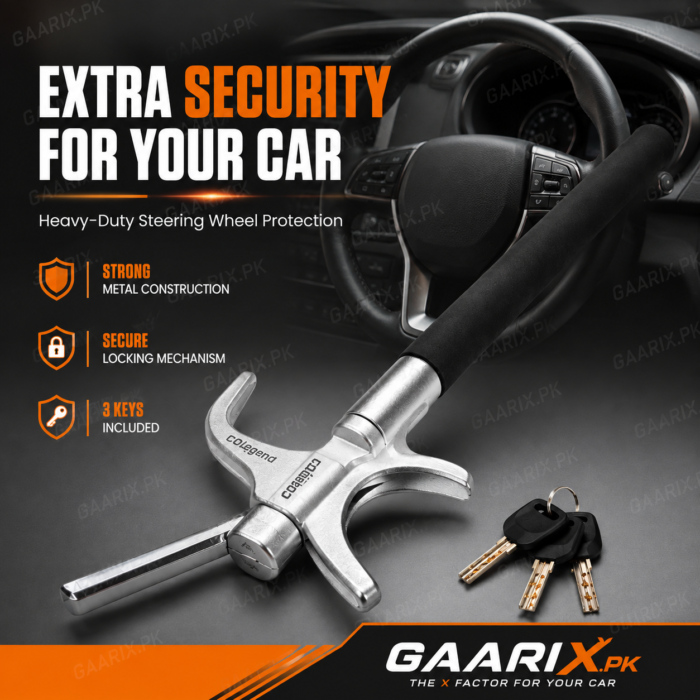colegend-anti-theft-car-steering-lock-extra-security COlegend steering lock with heavy-duty metal body and protective padded handle