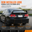 Honda Civic FD 2006-2011 Mugen Style Rear Spoiler Premium ABS OEM Fit