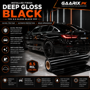 tph-8-5-gloss-black-ppf-pakistan-deep-gloss-black TPH 8.5 Gloss Black Paint Protection Film PPF for Cars in Pakistan